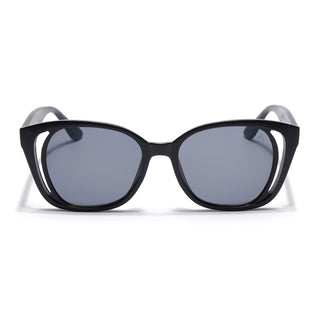 Eyejack Matt Black Round Sunglasses for Women (5082CL1220)