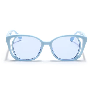 Eyejack Sky Blue Round Sunglasses for Women (5082CL1222)