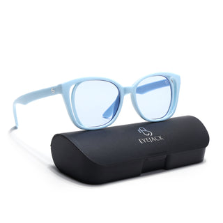 Eyejack Sky Blue Round Sunglasses for Women (5082CL1222)