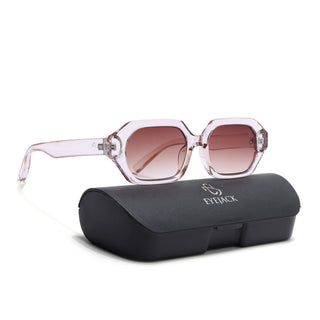 Eyejack Light Pink Square Sunglasses for Men & Women (5088CL1259)