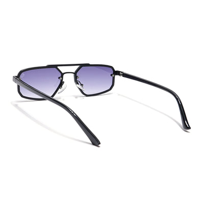 Eagle - Black Rectangle Sunglasses I Purple Lenses (5229CL855)