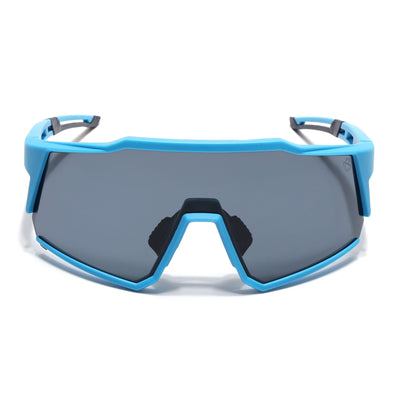 Eyejack Blue Wrap Around Sunglasses for Men & Women (5542CL1294)