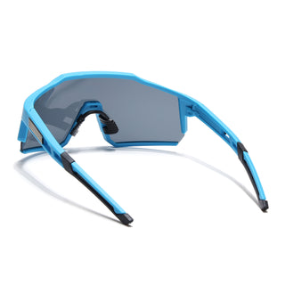 Eyejack Blue Wrap Around Sunglasses for Men & Women (5542CL1294)