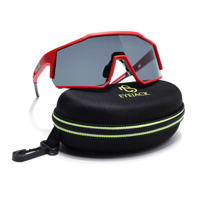 Eyejack Red Wrap Around Sunglasses for Men & Women (5542CL1295)