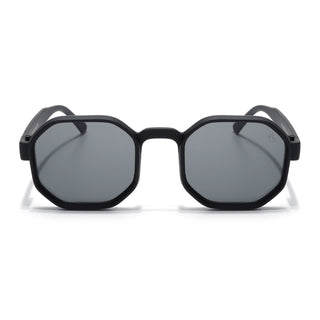 Eyejack Black Hexagonal Sunglasses for Men & Women (5611CL1038)