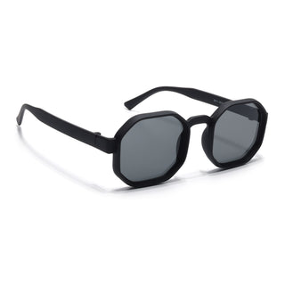 Eyejack Black Hexagonal Sunglasses for Men & Women (5611CL1038)