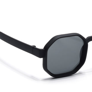 Eyejack Black Hexagonal Sunglasses for Men & Women (5611CL1038)