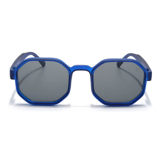 Eyejack Blue Hexagonal Sunglasses for Men & Women (5611CL1039)