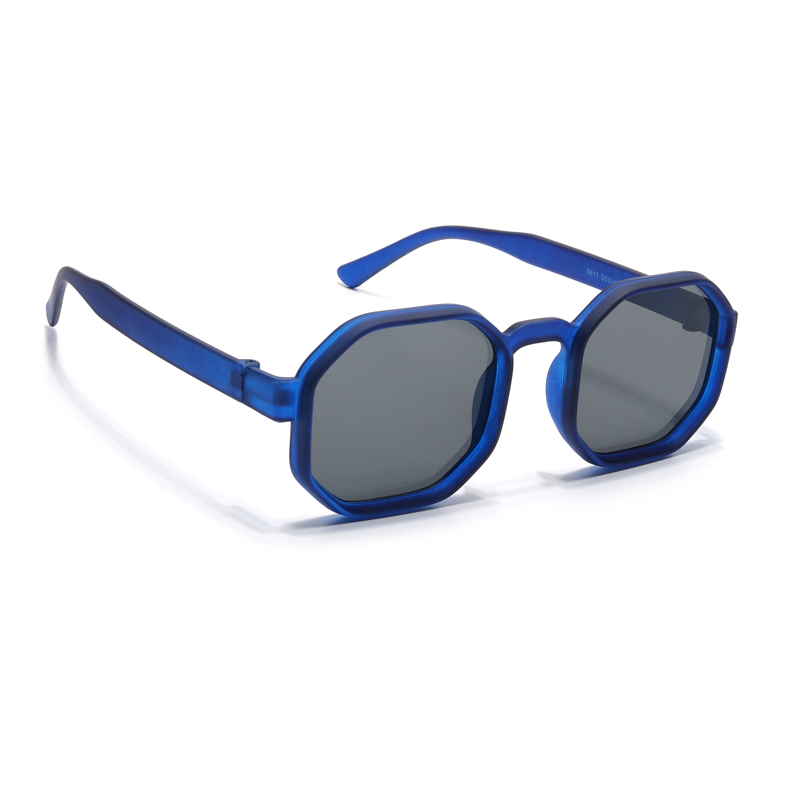 Eyejack Blue Hexagonal Sunglasses for Men Women (5611CL1039)