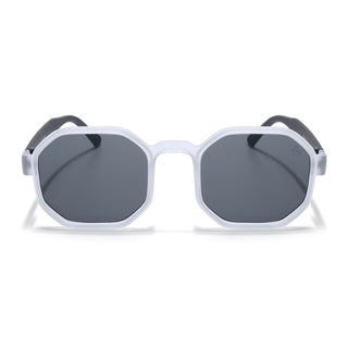 Eyejack Grey Hexagonal Sunglasses for Men & Women (5611CL1040)