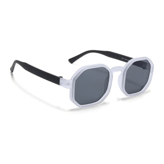 Eyejack Grey Hexagonal Sunglasses for Men & Women (5611CL1040)