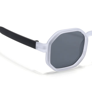 Eyejack Grey Hexagonal Sunglasses for Men & Women (5611CL1040)