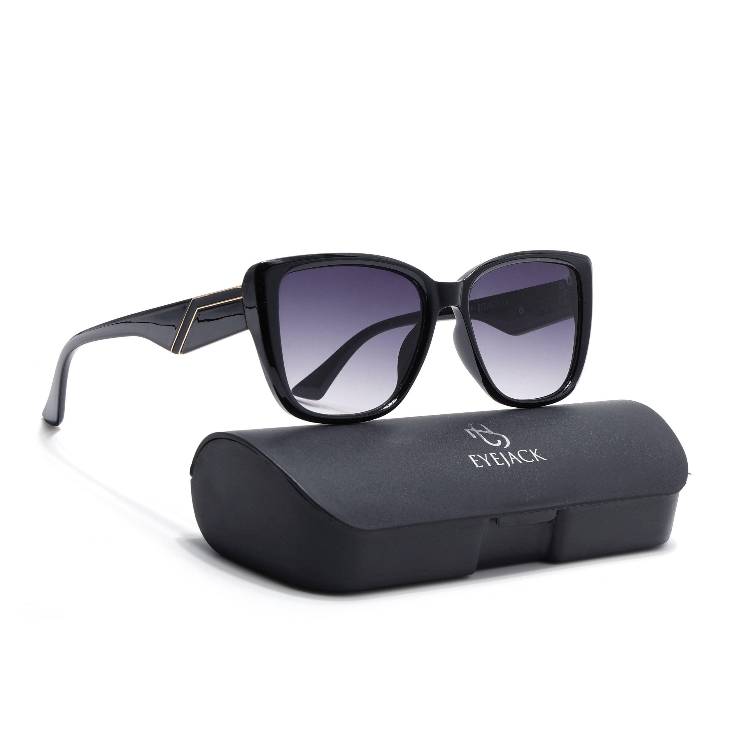 Eyejack Shine Black Cateye Sunglasses for Women (5661CL1261)