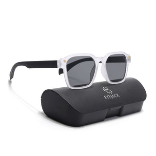 Eyejack Grey Square Sunglasses for Men & Women (5668CL1046)