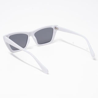 Eyejack Cateye Sunglasses for Women (Black Lens | White Frame - 58017CL543-C2)