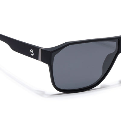 Eyejack Black Wayfarer Polarized Sunglasses for Men & Women (6023PCL1244)