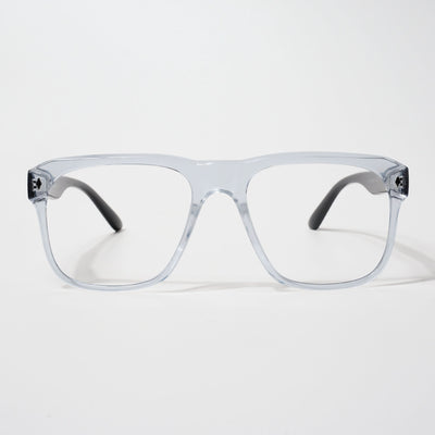 EyeJack Bell Bottom Transparent Square Eyeglasses for Men & Women (62201CL361-C3)