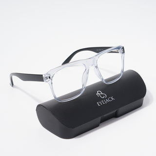 EyeJack Bell Bottom Transparent Square Eyeglasses for Men & Women (62201CL361-C3)