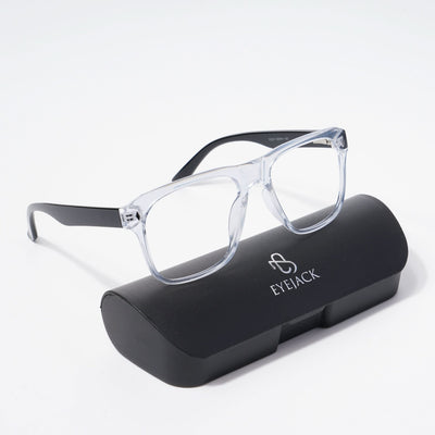 EyeJack Bell Bottom Transparent Square Eyeglasses for Men & Women (62201CL361-C3)