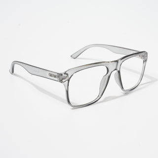 EyeJack Bell Bottom Shine Grey Square Eyeglasses for Men & Women (62201CL363-C5)