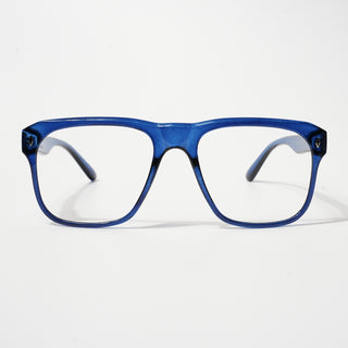 EyeJack Bell Bottom Shine Blue Square Eyeglasses for Men & Women (62201CL366-C8)