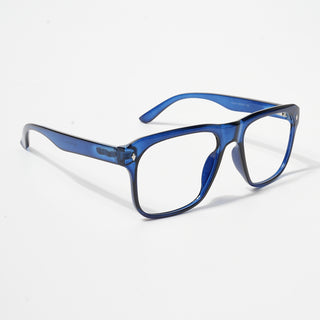 EyeJack Bell Bottom Shine Blue Square Eyeglasses for Men & Women (62201CL366-C8)