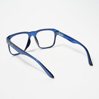 EyeJack Bell Bottom Shine Blue Square Eyeglasses for Men & Women (62201CL366-C8)