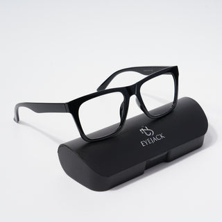 EyeJack Bell Bottom Shine Black Square Eyeglasses for Men & Women (62202CL369-C2)