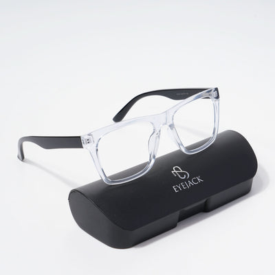 EyeJack Bell Bottom Transparent Square Eyeglasses for Men & Women (62202CL370-C3)