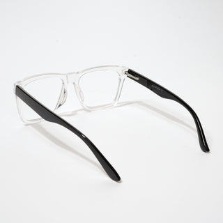 EyeJack Bell Bottom Transparent Square Eyeglasses for Men & Women (62202CL370-C3)