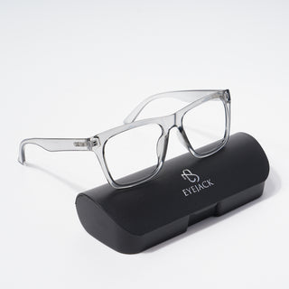 EyeJack Bell Bottom Shine Grey Square Eyeglasses for Men & Women (62202CL372-C5)