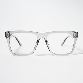 EyeJack Bell Bottom Shine Grey Square Eyeglasses for Men & Women (62202CL372-C5)