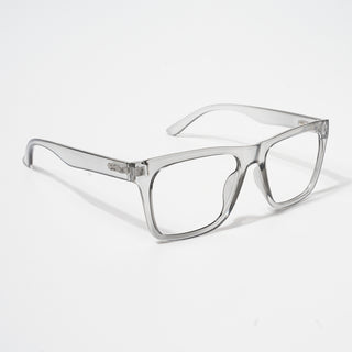 EyeJack Bell Bottom Shine Grey Square Eyeglasses for Men & Women (62202CL372-C5)