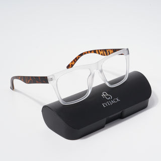 EyeJack Bell Bottom Matt Transparent Square Eyeglasses for Men & Women (62202CL373-C6)