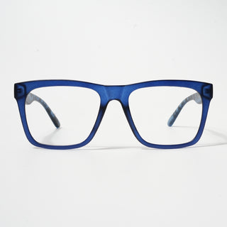 EyeJack Bell Bottom Matt Blue Square Eyeglasses for Men & Women (62202CL374-C7)