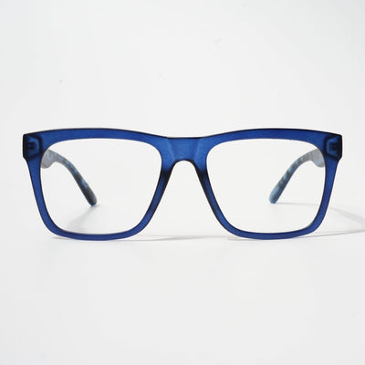 EyeJack Bell Bottom Matt Blue Square Eyeglasses for Men & Women (62202CL374-C7)