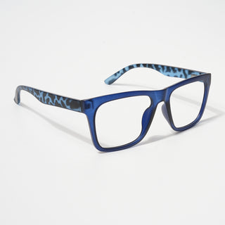 EyeJack Bell Bottom Matt Blue Square Eyeglasses for Men & Women (62202CL374-C7)