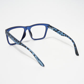 EyeJack Bell Bottom Matt Blue Square Eyeglasses for Men & Women (62202CL374-C7)