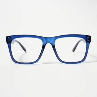 EyeJack Bell Bottom Shine Blue Square Eyeglasses for Men & Women (62202CL375-C8)