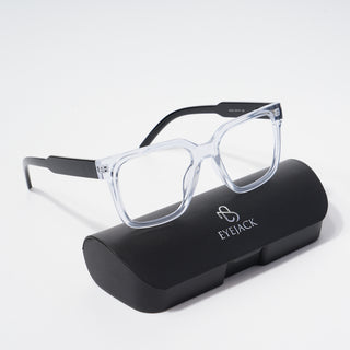 EyeJack Bell Bottom Transparent Square Eyeglasses for Men & Women (62203CL379-C3)