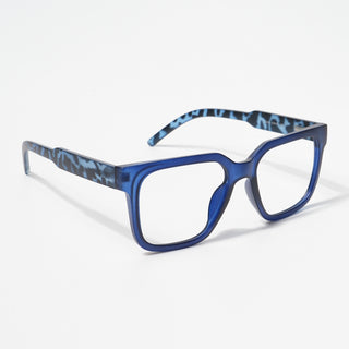 EyeJack Bell Bottom Matt Blue Square Eyeglasses for Men & Women (62203CL383-C7)