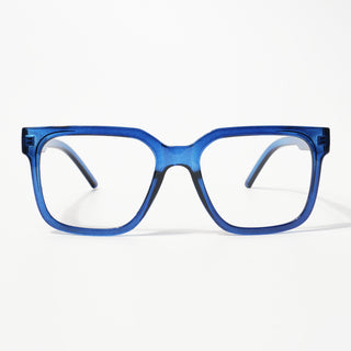 EyeJack Bell Bottom Shine Blue Square Eyeglasses for Men & Women (62203CL384-C8)