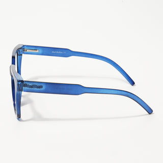 EyeJack Bell Bottom Shine Blue Square Eyeglasses for Men & Women (62203CL384-C8)