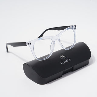 EyeJack Bell Bottom Transparent Square Eyeglasses for Men & Women (62204CL388-C3)