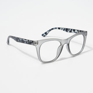 EyeJack Bell Bottom Matt Grey Square Eyeglasses for Men & Women (62204CL389-C4)