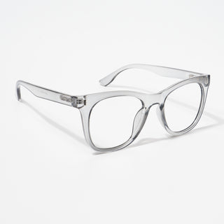 EyeJack Bell Bottom Shine Grey Square Eyeglasses for Men & Women (62204CL390-C5)