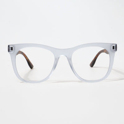 EyeJack Bell Bottom Matt Transparent Square Eyeglasses for Men & Women (62204CL391-C6)