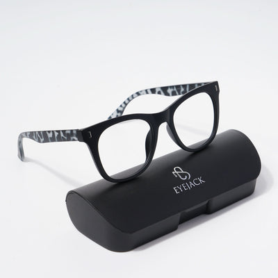 EyeJack Bell Bottom Matt Black Square Eyeglasses for Men & Women (62204CL452-C10)
