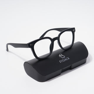 EyeJack Bell Bottom Matt Black Square Eyeglasses for Men & Women (62205CL395-C1)