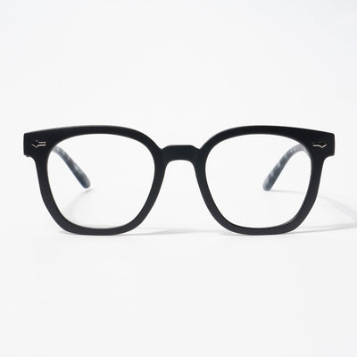 EyeJack Bell Bottom Matt Black Square Eyeglasses for Men & Women (62205CL395-C1)